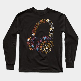 I Love Music Headphone by Tobe Fonseca Long Sleeve T-Shirt